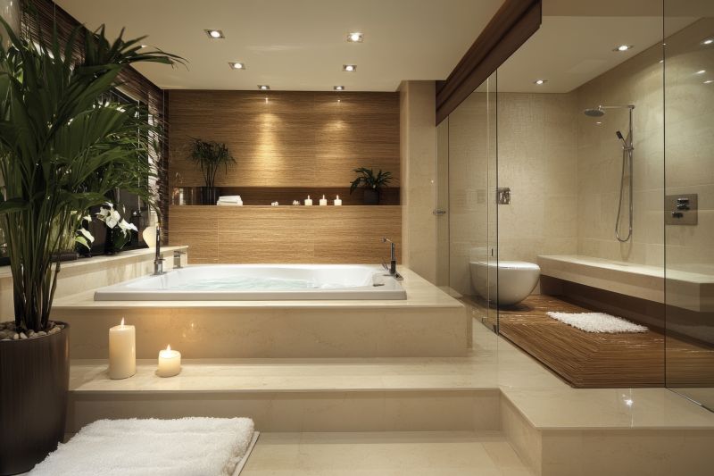 Contemporary Bathroom with Spa Tub